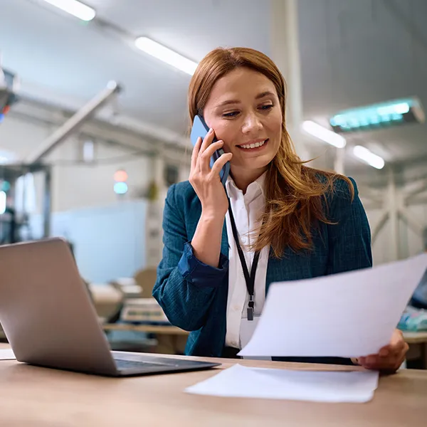 Woman making phone call