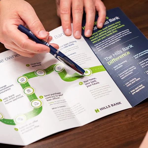 Hills Bank mortgage brochure.
