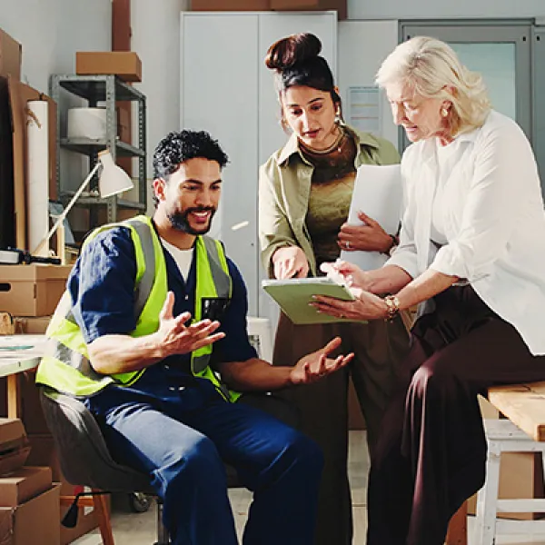 Group of employees talking