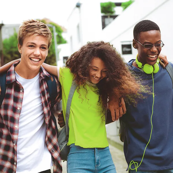 Cheerful teens