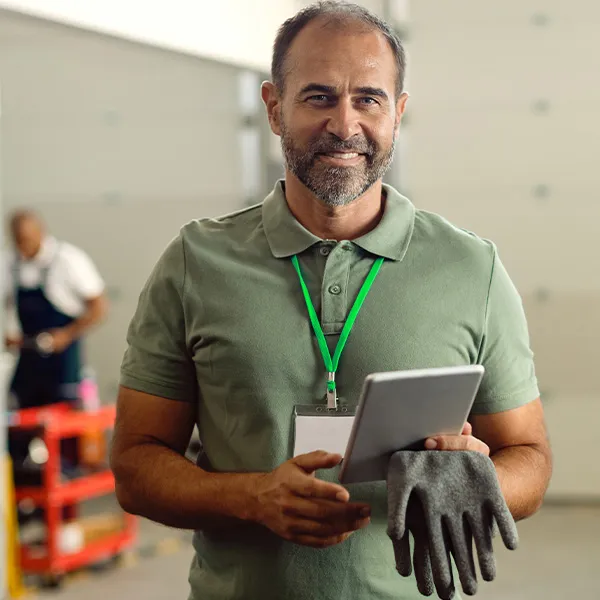 Employee using a tablet