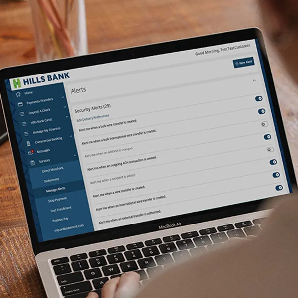 Hills Bank online banking