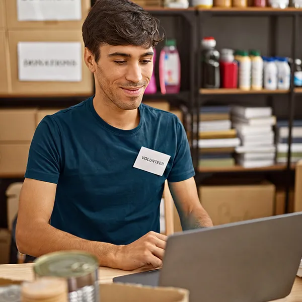 volunteer smiling