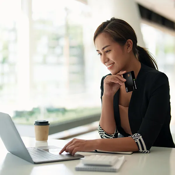 Business owner using a laptop