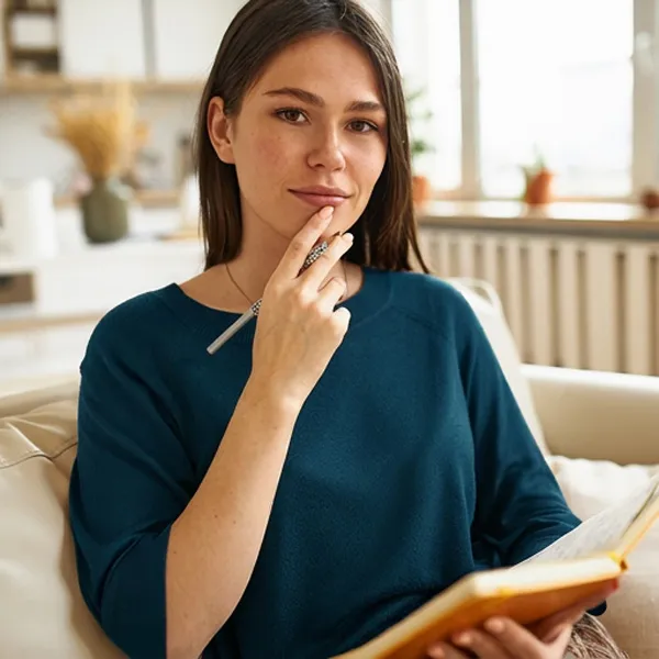 Woman writing in journal