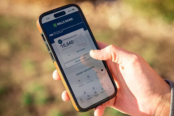 scrolling through online banking