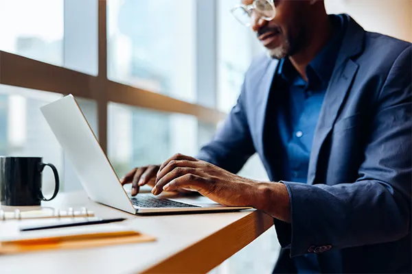 Business owner on laptop