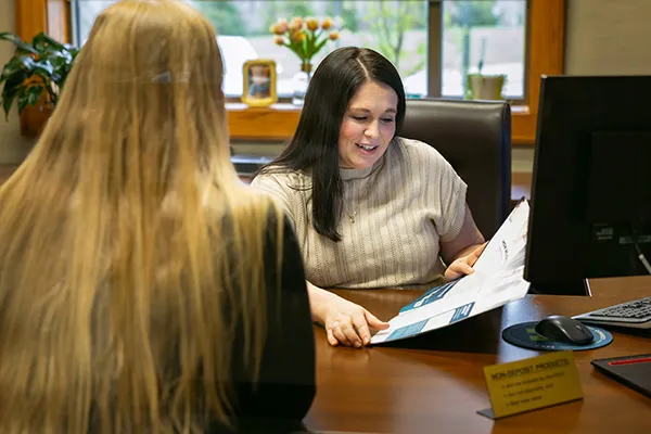 retirement officer meeting with client