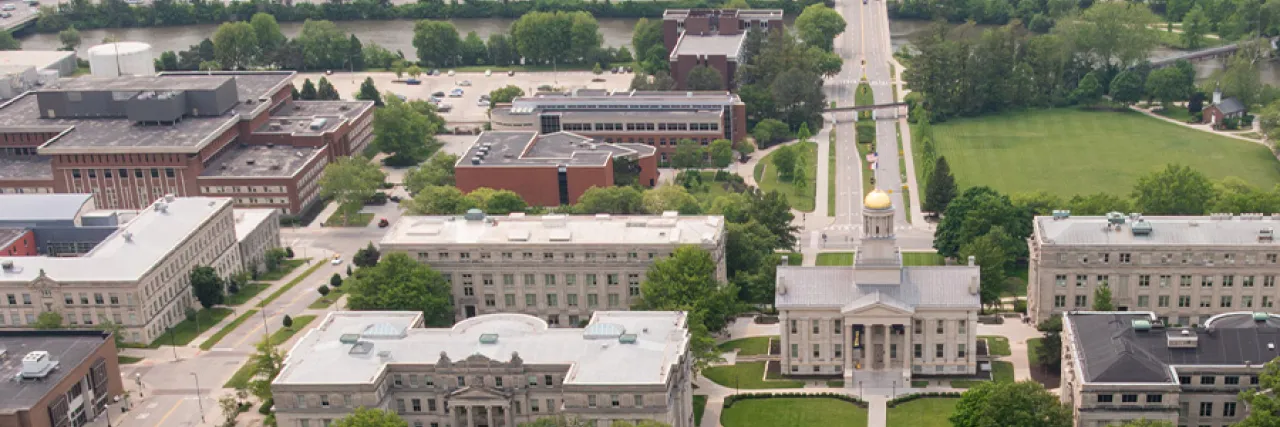 aerial view of iowa city