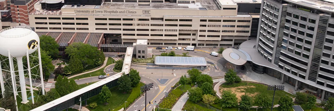 aerial view of university of iowa hospital
